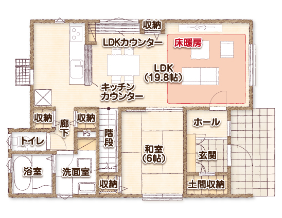 グローバルガーデン 岐阜市柳津町丸野5丁目4号地 間取り図（1階）