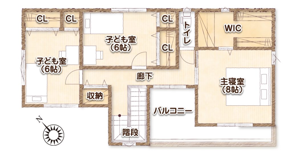 グローバルガーデン 四日市市白須賀5号地 2階間取り図