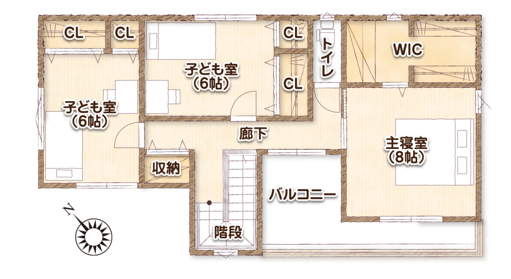 グローバルガーデン 四日市市白須賀5号地 2階間取り図