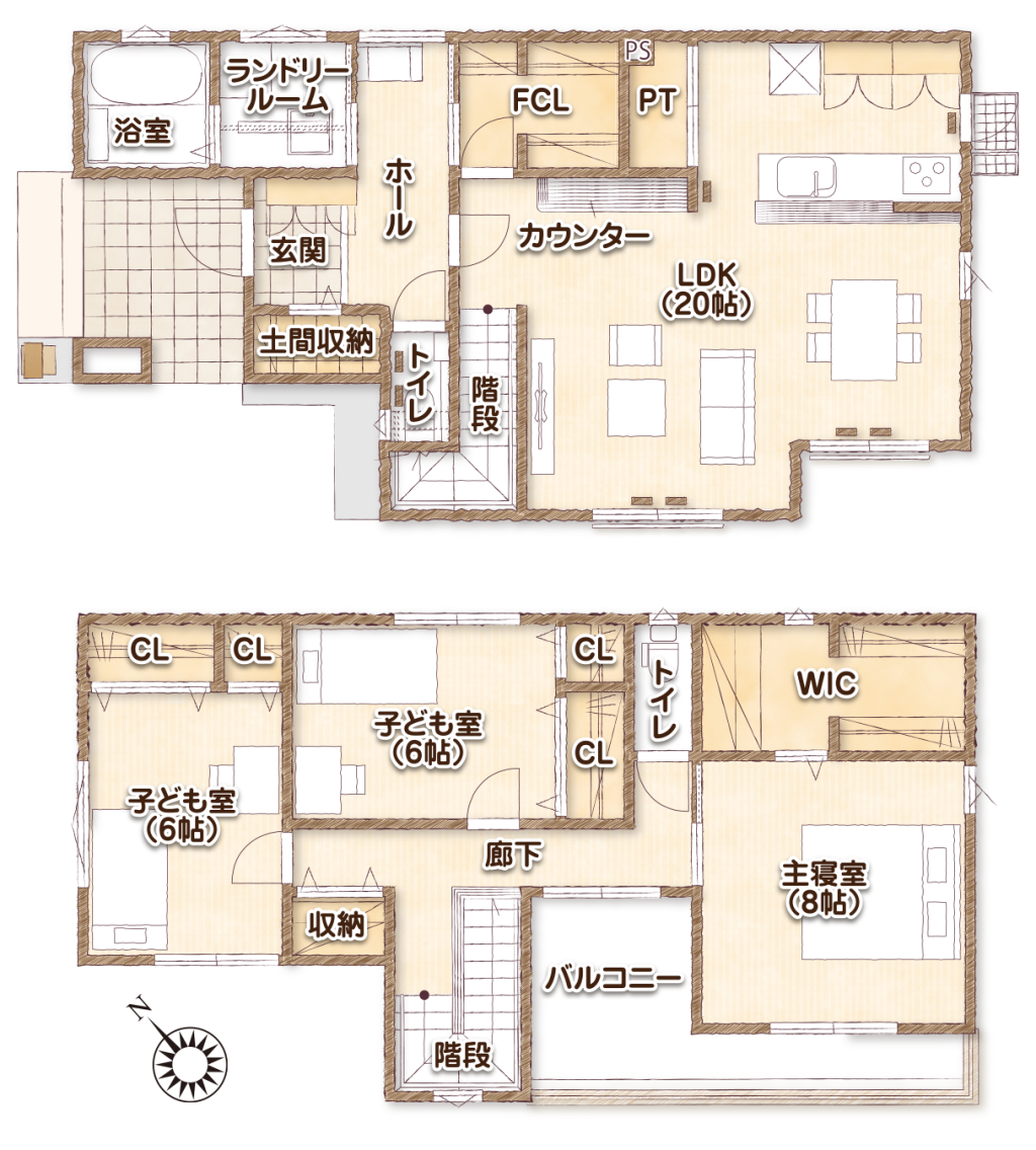 グローバルガーデン 四日市市白須賀5号地 間取り図