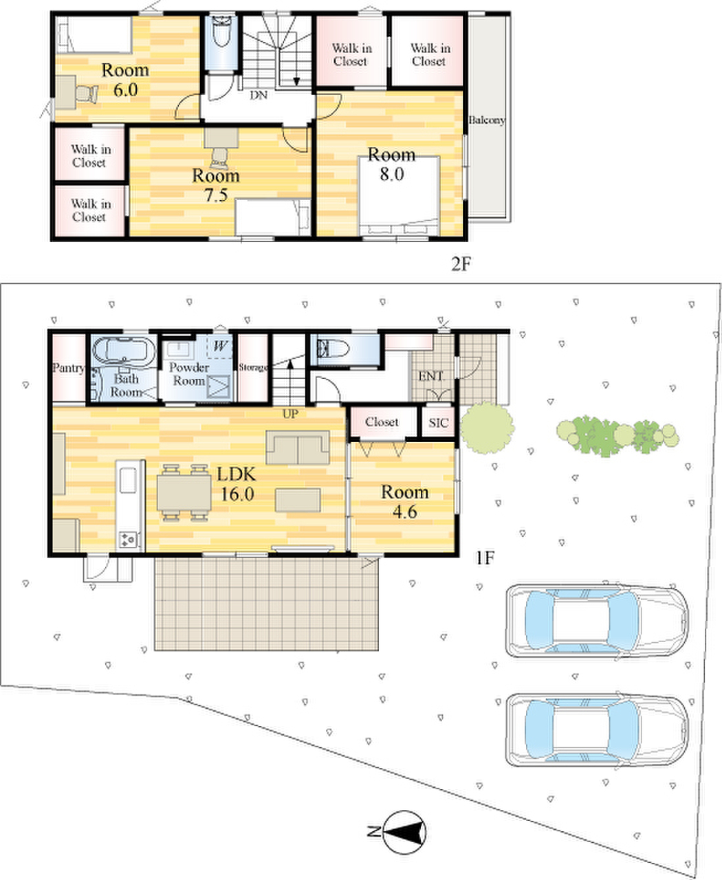 アーキデイズ佐賀市高木瀬町長瀬1号地 間取り図（1F・2F）