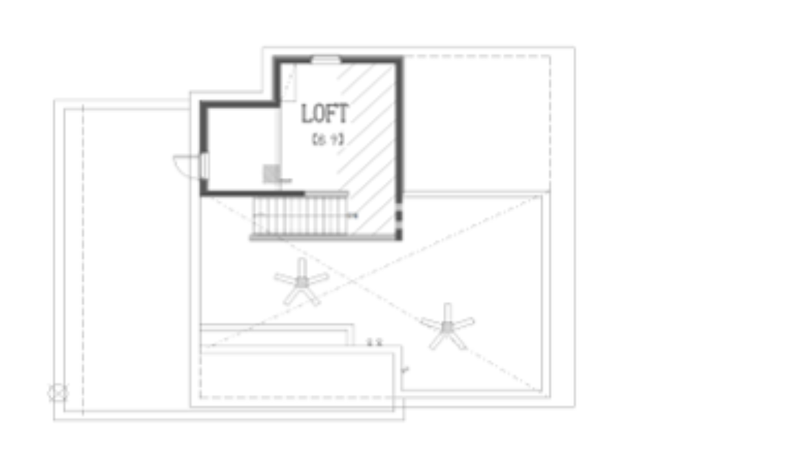 ミラクルホーム米沢店モデルハウス ロフト（小屋裏）間取り図