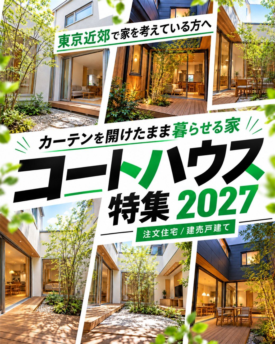 東京近郊で家を考えている方へ｜カーテンを開けたまま暮らせる家 コートハウス特集2027｜注文住宅・建売戸建て