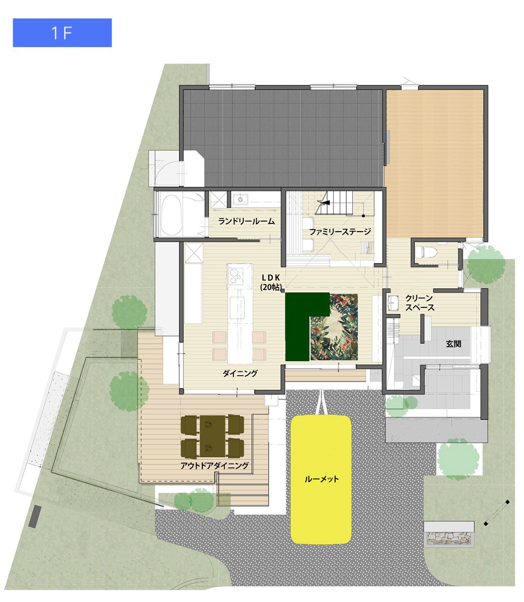 tobikiri mini 展示場 1階 間取り図
