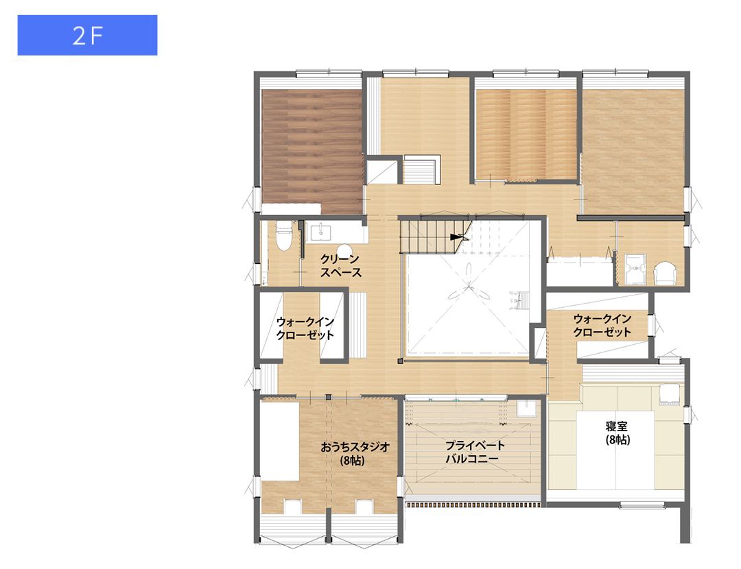 tobikiri mini 展示場 2階 間取り図