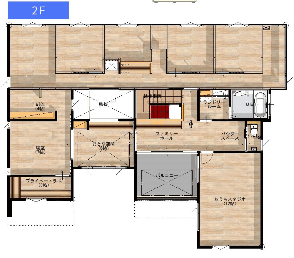 tobikiri 展示場 2階 間取り図