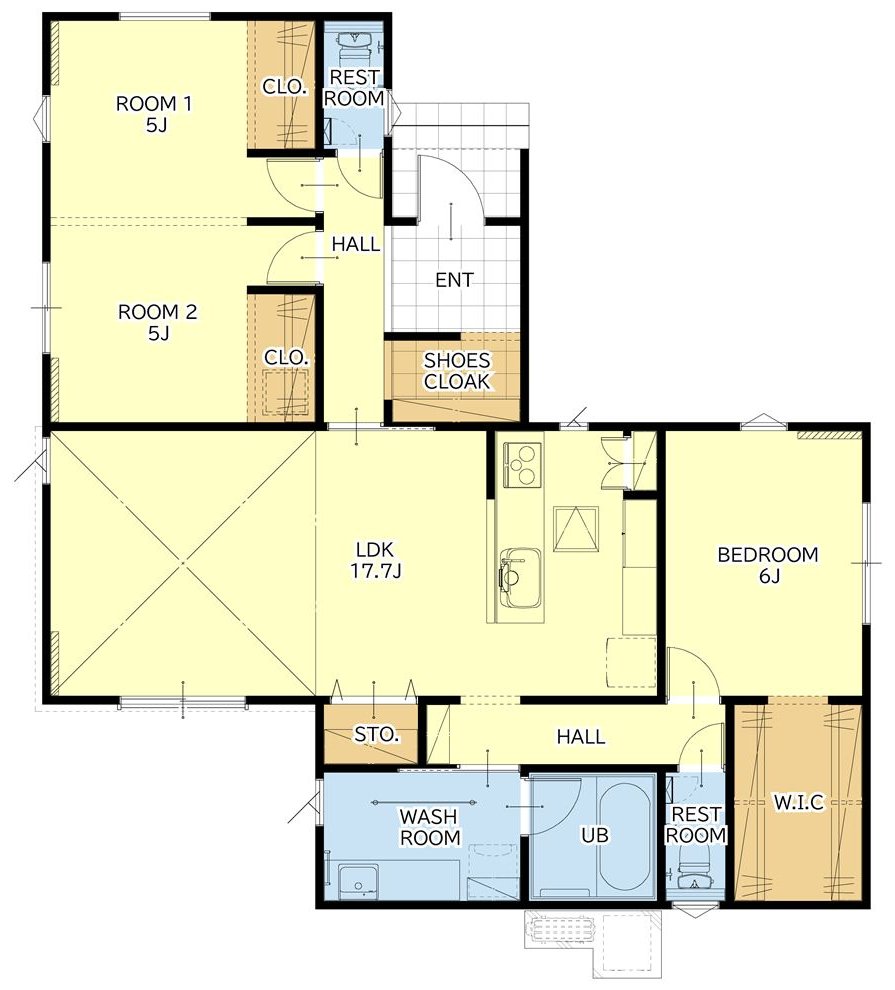 松崎町B号地の間取り図（3LDK+S）