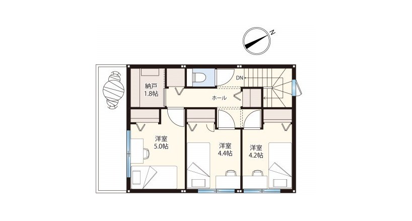 ユニオンシティ草津駒井沢 1-9号地 間取り図 2F