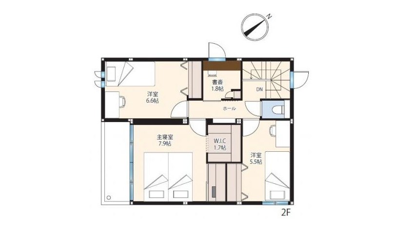 ユニオンシティ草津駒井沢 2-10号地 間取り図 2F