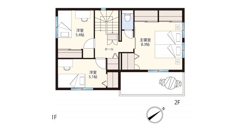 ユニオンシティ草津駒井沢 2-6号地 間取り図 2F