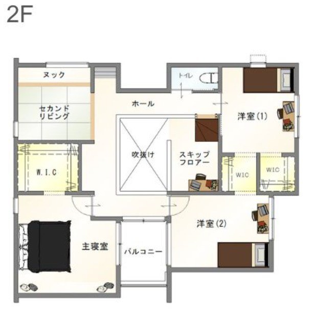 唐津店モデルハウス 2階 間取り図