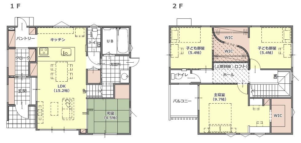 静岡南店モデルハウス 1F・2F間取り図